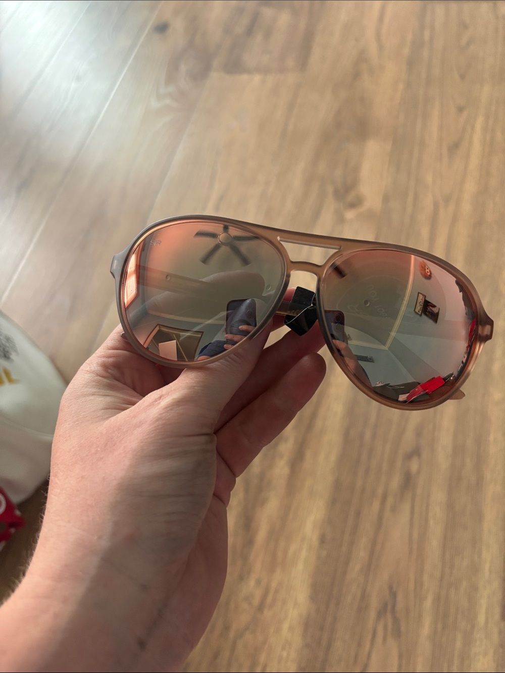 Rose-Tinted Aviator Sunglasses for Women
